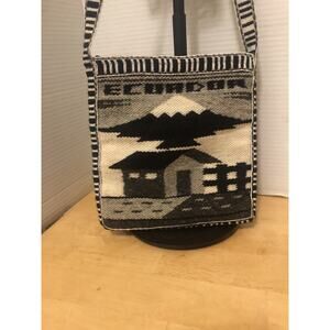 Ecuador Tapestry Crossbody,Purse Mountain Cabin Scene .